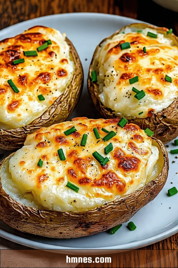 pommes de terre farcies fromage gratine croustillant