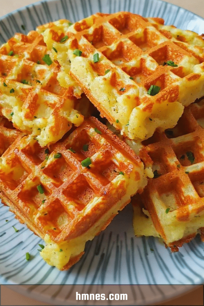 Gaufres salées pommes de terre ciboulette croustillantes