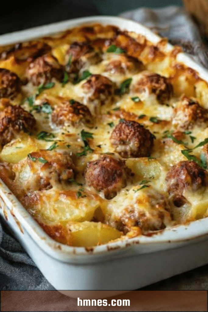 gratin pommes de terre boulettes viande fromage gratiné fondant maison
