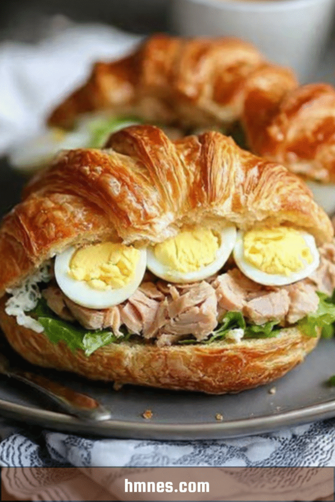 croissant thon oeufs durs mayonnaise salade sandwich maison