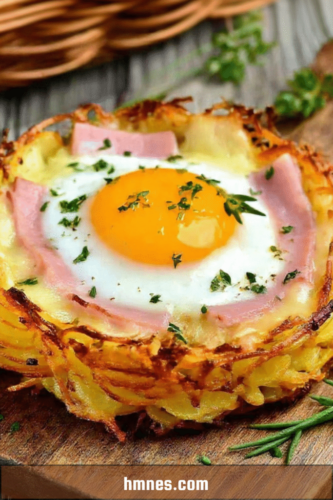 nid pommes de terre raclette croustillant oeuf fromage fondant four