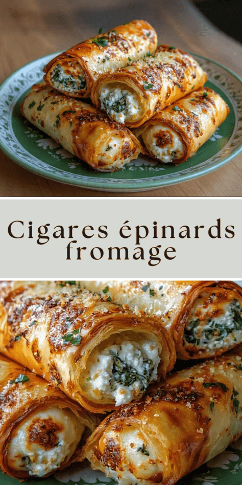 cigares épinards fromage croustillants brick dorée