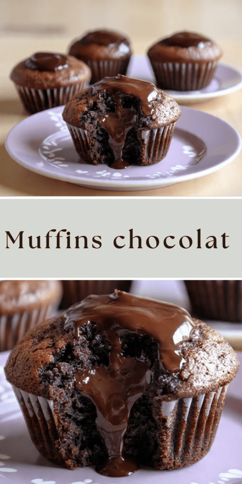 muffins chocolat coeur fondant moelleux coulant