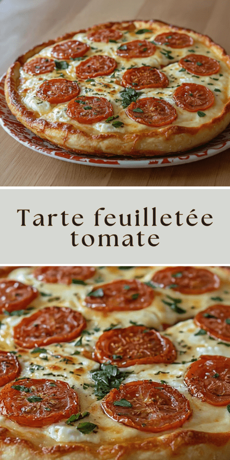 tarte feuilletée tomate mozzarella croustillante dorée