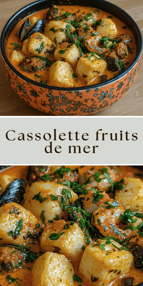 cassolette fruits de mer sauce tomate creme herbes