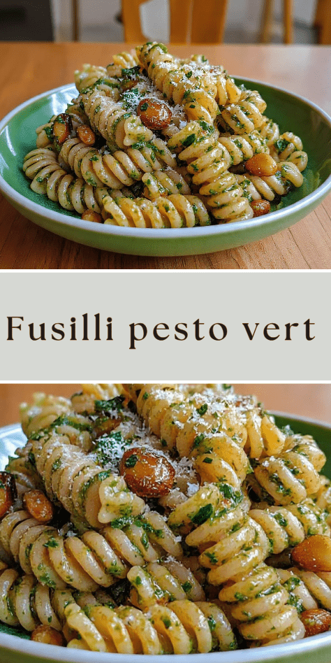 fusilli pesto vert pignons parmesan maison