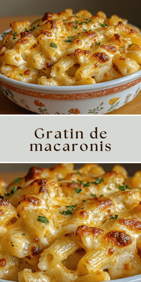 gratin macaronis creme fromage gratine croustillant