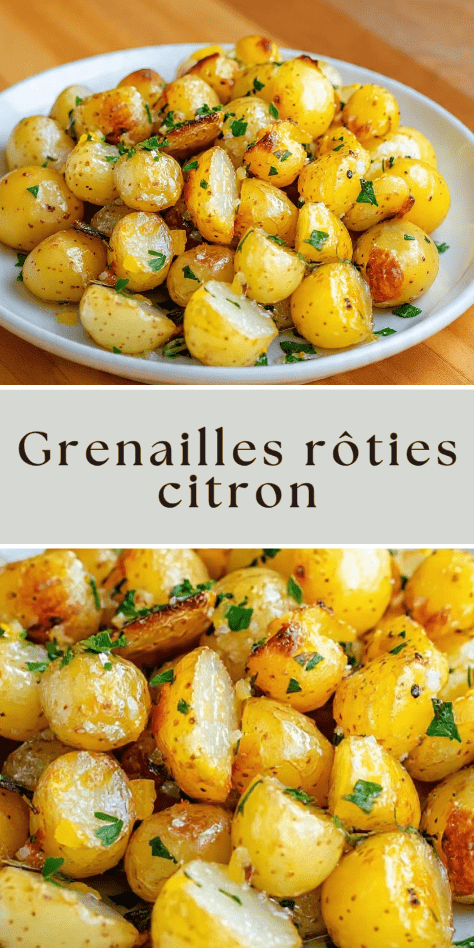 pommes de terre Grenailles rôties citron confit persil