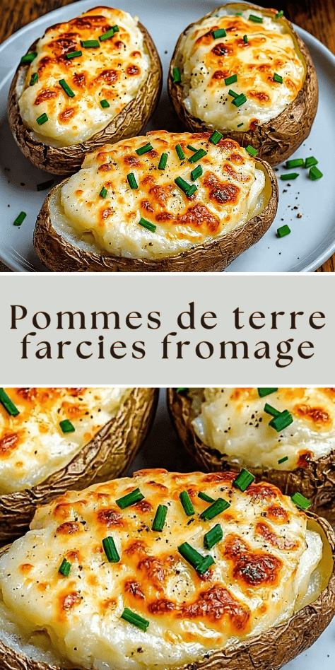 pommes de terre farcies fromage gratine croustillant