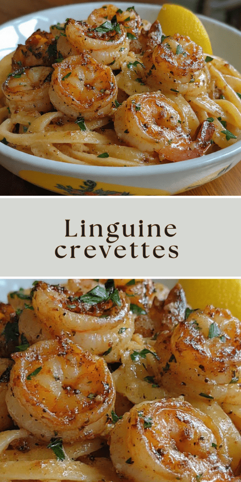 linguine crevettes ail citron persil sauce legere