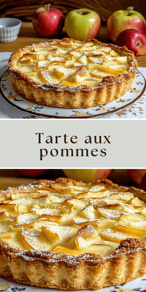 Tarte aux pommes creme patissiere maison croustillante