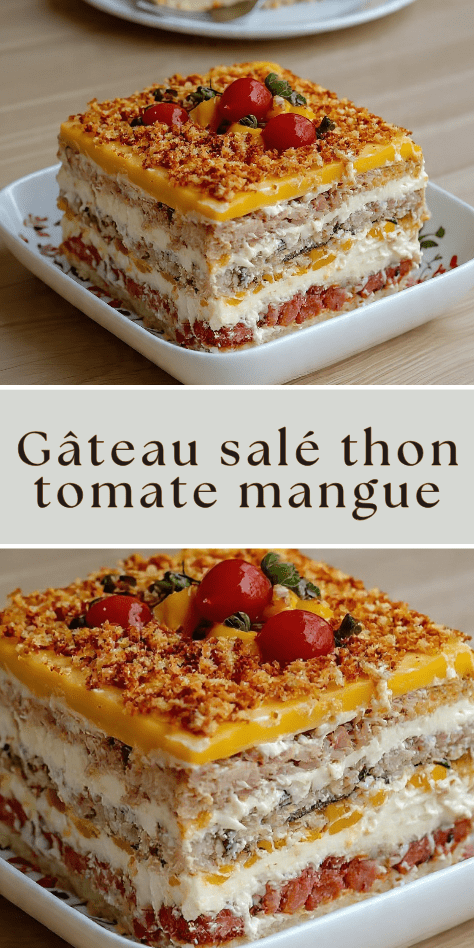 gâteau salé thon tomate mangue buffet anniversaire