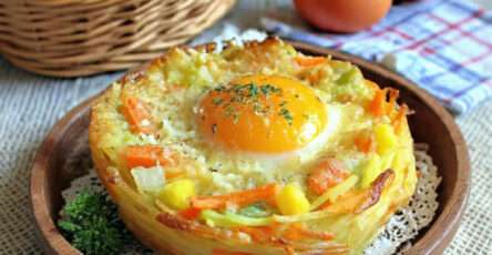 nid pommes de terre legumes oeuf au four croustillant fondant recette