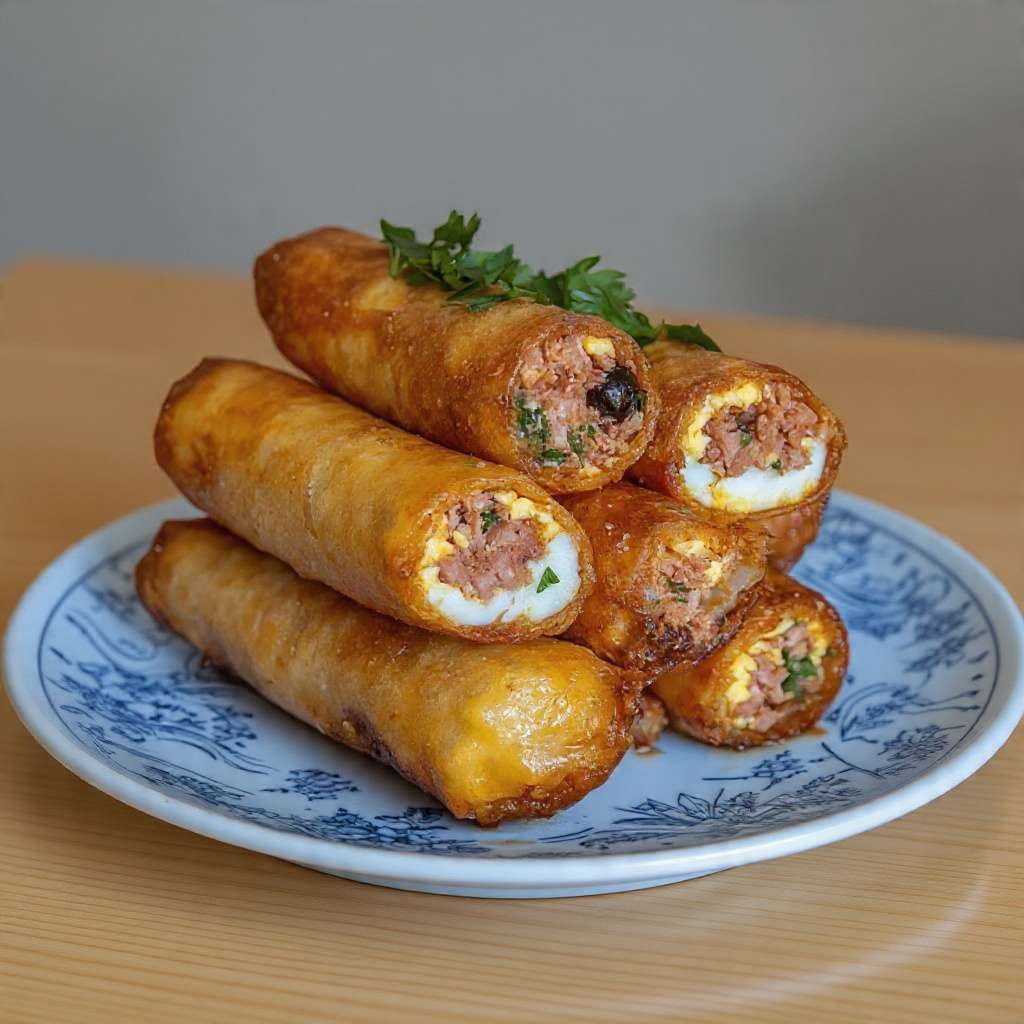 Cigares au thon oeufs croustillants brick dorée