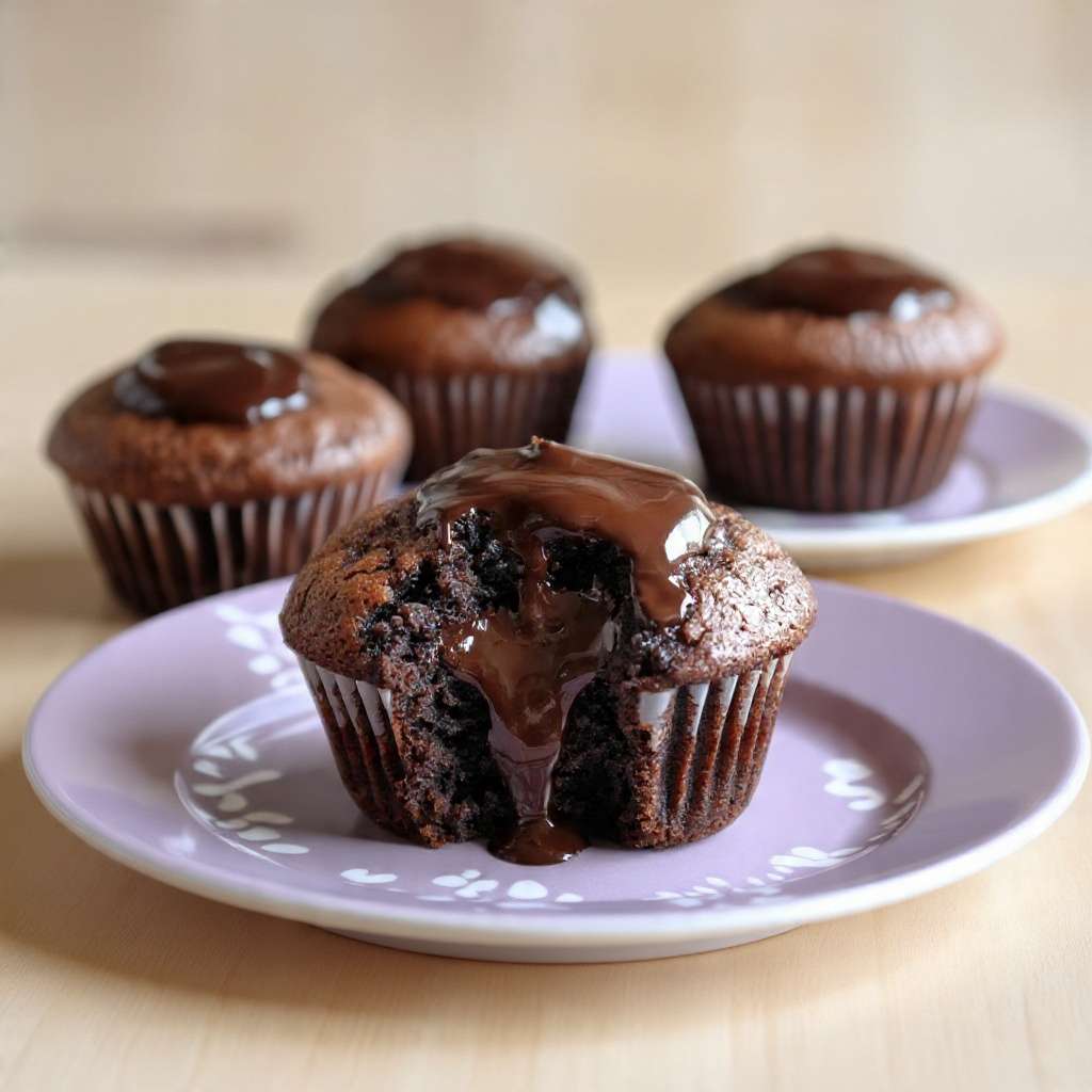 muffins chocolat coeur fondant moelleux coulant