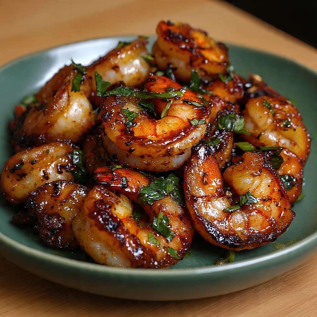 crevettes grillées épicées persil citron ail