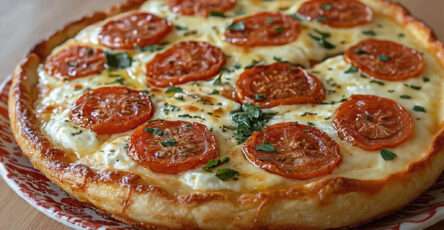 tarte feuilletée tomate mozzarella croustillante dorée