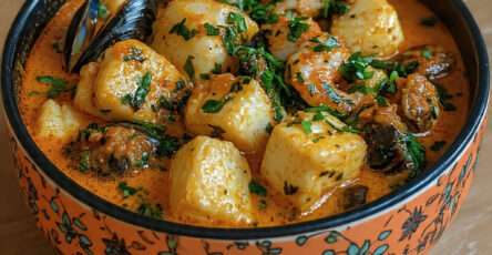 cassolette fruits de mer sauce tomate creme herbes