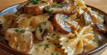 farfalles creme champignons poeles parmesan persil