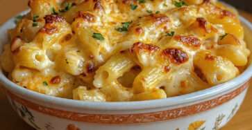 gratin de macaronis creme fromage gratine croustillant