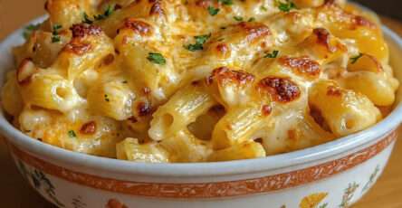 gratin de macaronis creme fromage gratine croustillant