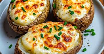 pommes de terre farcies fromage gratine croustillant