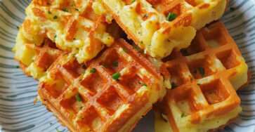 Gaufres salées pommes de terre ciboulette croustillantes