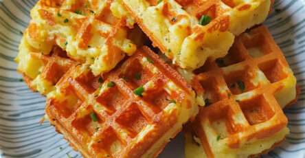 Gaufres salées pommes de terre ciboulette croustillantes