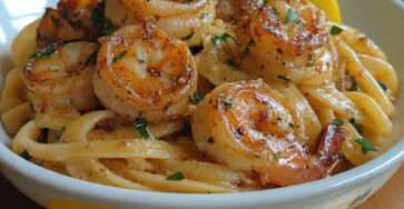 linguine crevettes ail citron persil sauce legere