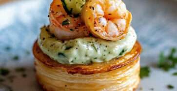 Vol-au-vent crevettes avocat concombre entree fraiche