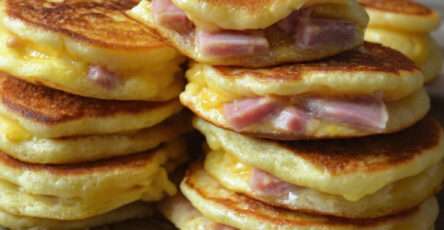 mini pancakes jambon fromage fondant aperitif