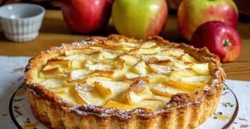 Tarte aux pommes creme patissiere maison croustillante
