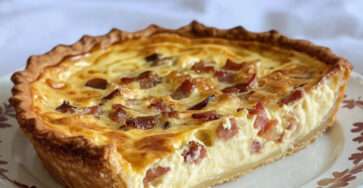 quiche lorraine traditionnelle lardons creme croustillante