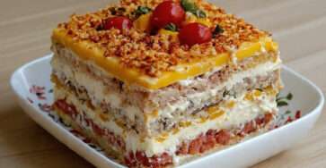 gâteau salé thon tomate mangue buffet anniversaire