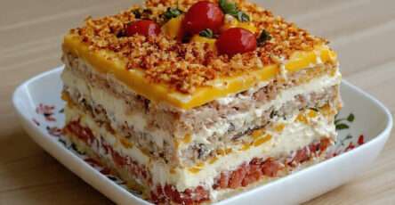 gâteau salé thon tomate mangue buffet anniversaire