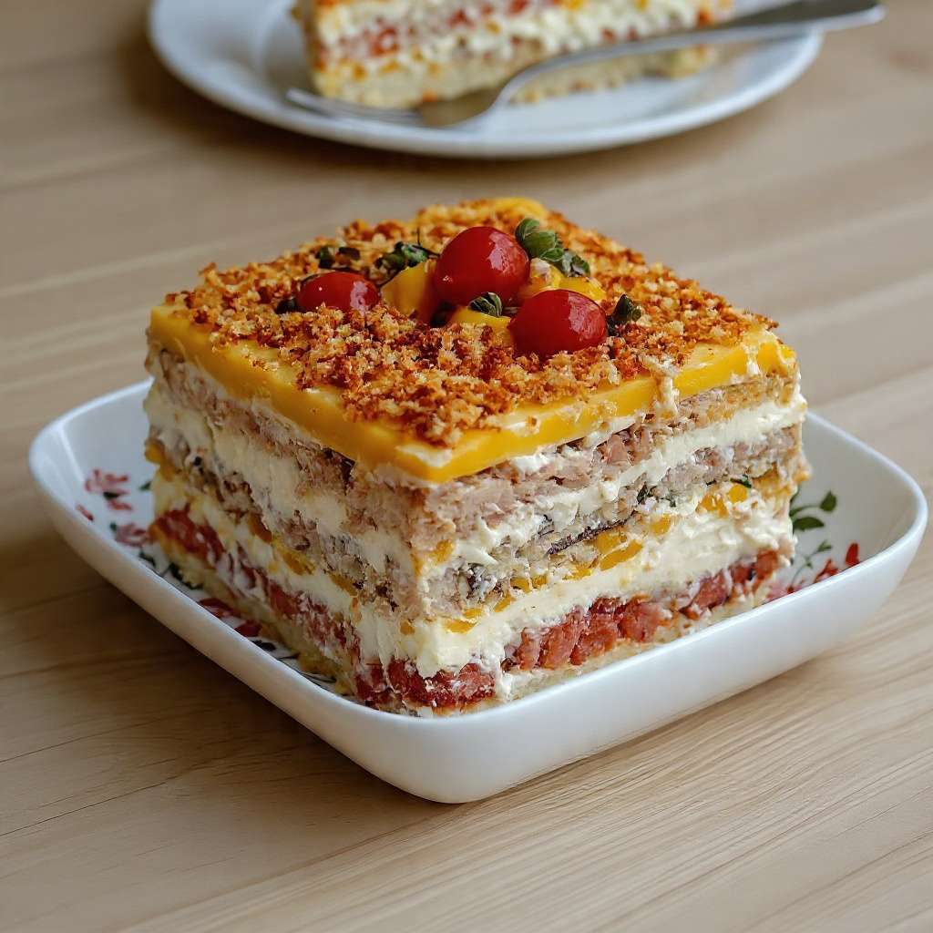 gâteau salé thon tomate mangue buffet anniversaire