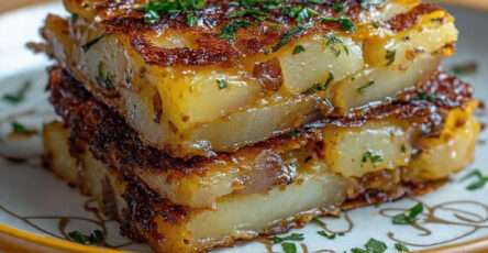 galette pommes de terre oignons croustillante dorée au four maison