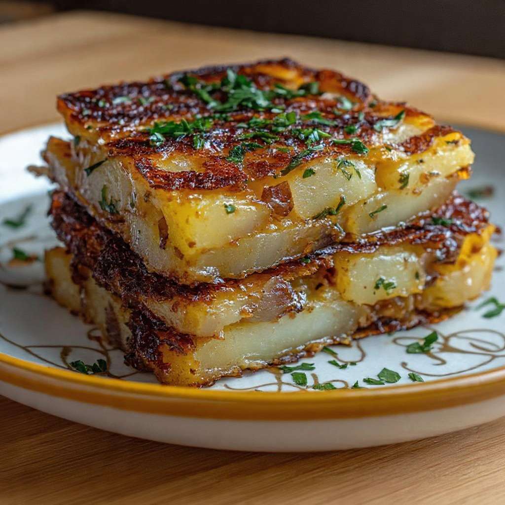 galette pommes de terre oignons croustillante dorée au four maison