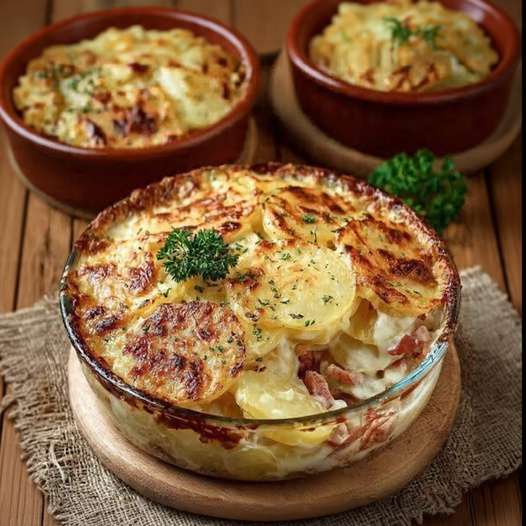 Tartiflette savoyarde traditionnelle pommes de terre lardons gratin fondant