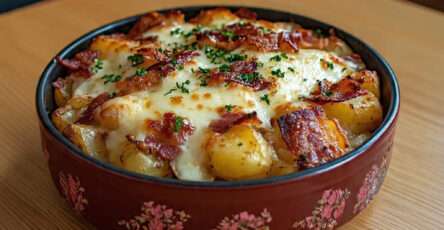 gratin campagnard pommes terre lardons fromage fondant gratine maison