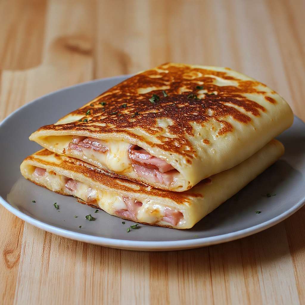 crêpes salées jambon fromage fondant maison garniture filante