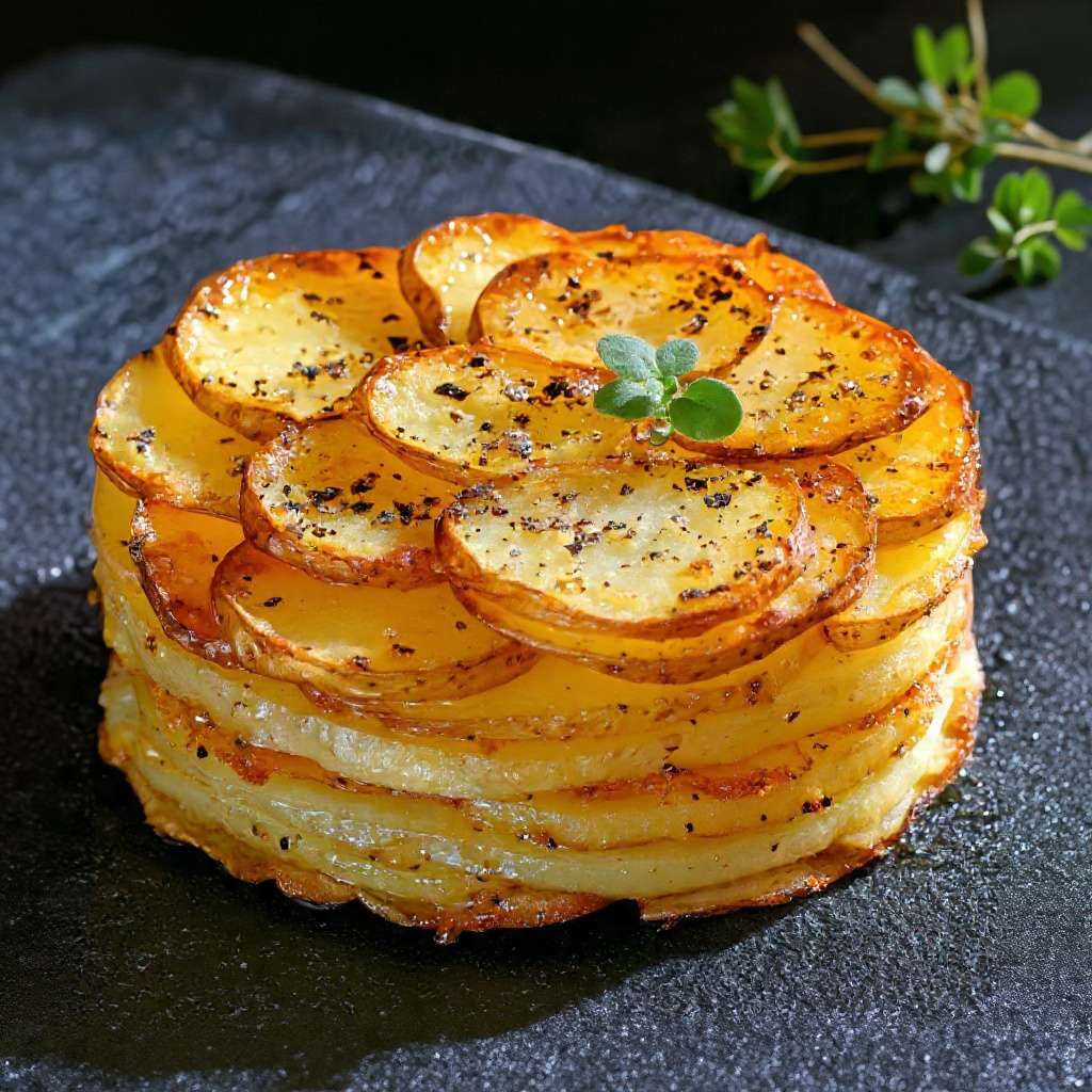 pommes anna croustillantes beurre clarifie dorees rosace