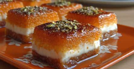 Basboussa fondante à la crème semoule dessert oriental