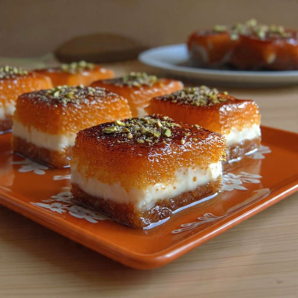 Basboussa fondante à la crème semoule dessert oriental