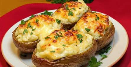 pommes de terre farcies creme fromage gratine doré fondant