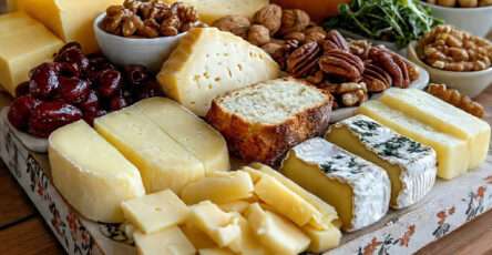 Plateau rustique fromages noix miel pain cerises gourmand apéritif