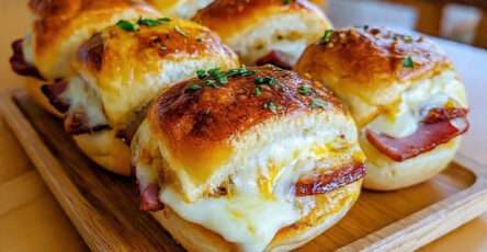 mini sliders jambon fromage gratines pain brioche fondant aperitif