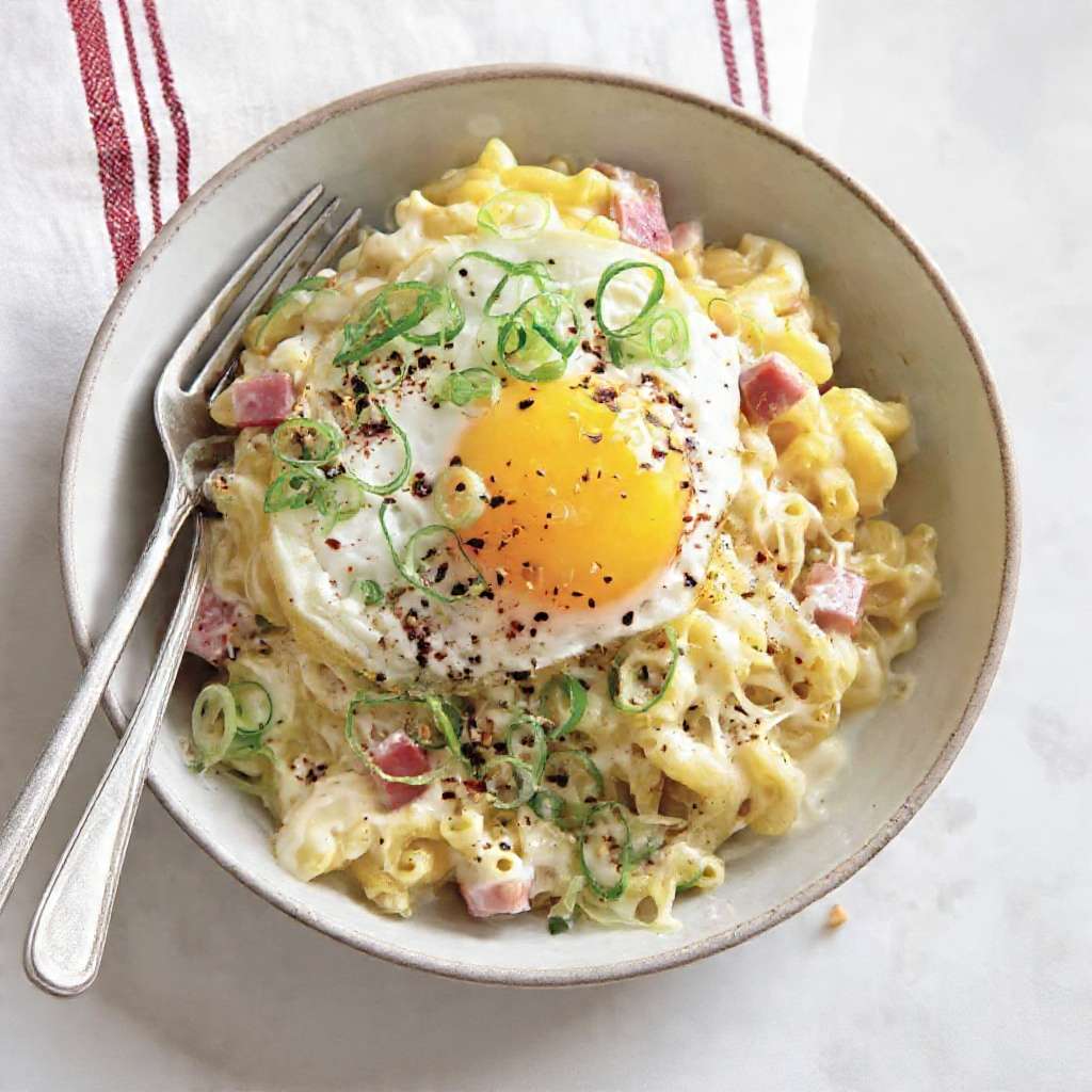 mac and cheese jambon oeuf au plat fromage fondant recette maison