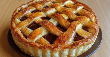 tarte feuilletée pommes caramel treillis dore croustillant maison