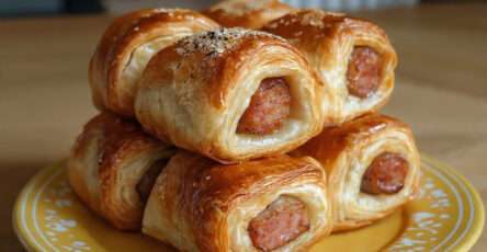 Feuilletés roulés aux saucisses pate feuilletee croustillant apero maison
